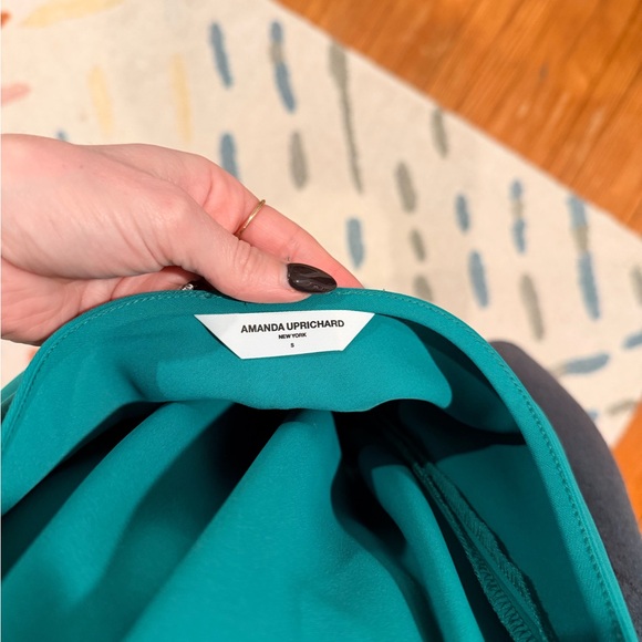 Amanda Uprichard Samba Emerald Halter Asymmetric Mini Dress - Picture 2 of 4